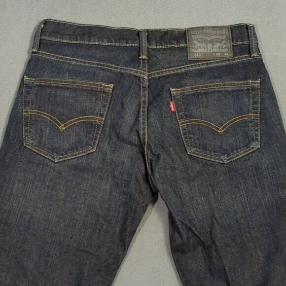 Levi's Jeans Men's 30x32 Fits 30x30 Blue 511 Slim Fit Tapered Leg Denim - Picture 3 of 11
